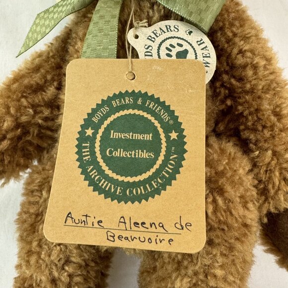New 1998 Boyds Bear Plush Auntie Aleena De Bearvoire Vintage 11" 918451 w Tags - Picture 7 of 8